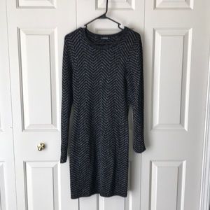 Sweater dress, silver and black